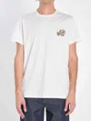 Moncler T-shirt With Double Logo Patches In White
