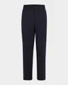 Moncler Black Drawstring Trousers In Dark Blue