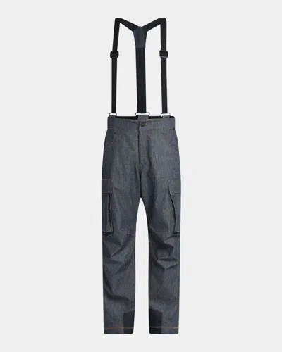 Moncler Men's Tech Denim Ski Pants In Black