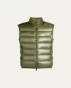 Moncler Men's Tech Nylon Puffer Vest In Dark Green