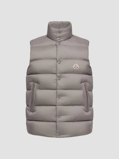 Moncler Tibb Down Vest In Gray