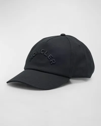 Moncler Men's Tonal Logo Baseball Cap In Black