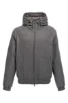 Moncler Torrani Short Down Jacket In Gray