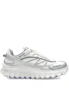 Moncler Two-tone Fabric And Leather Trailgrip Sneakers In Silver