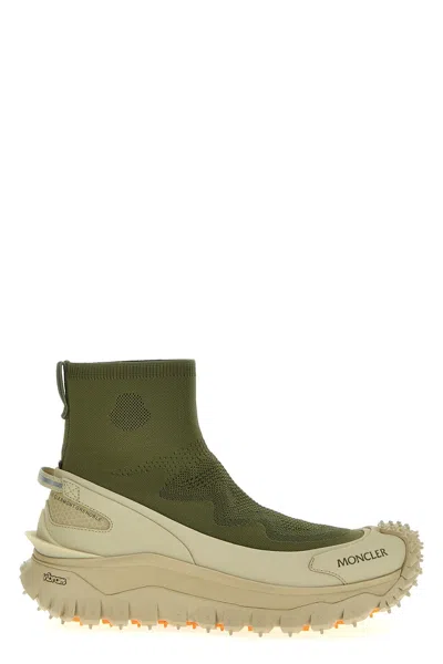 Moncler Trailgrip Knit Sneakers In Green
