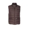 Moncler Chocolate Polyester Treompan Sleeveless Down Jacket In Brown