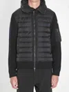 Moncler Tricot Logo Patch Zip-up Cardigan In Black