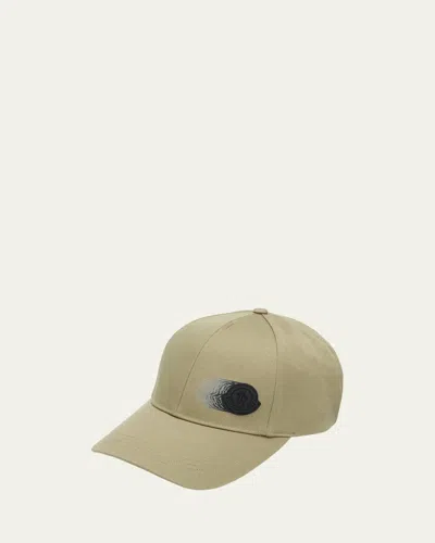 Moncler Men's Twill Logo Baseball Cap In Medium Green