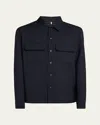 Moncler Men's Two-pocket Casual Button-down Shirt In Dark Blue