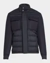 Moncler Munt Hooded Zip-up Down Jacket In Blue