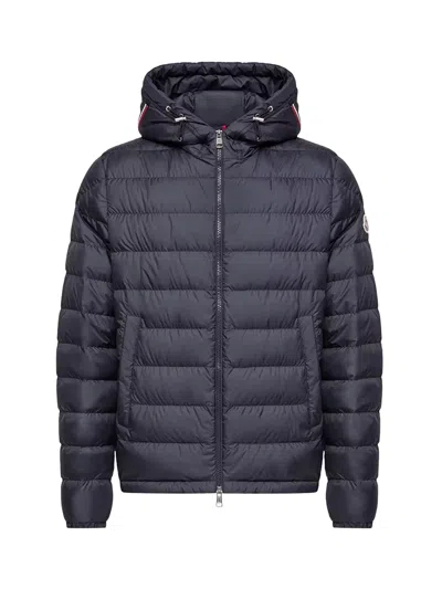 Moncler Men Vermeille Hooded Short Jacket Navy In Blue