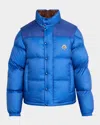Moncler Verone Reversible Short Down Jacket In Blue
