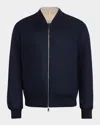 Moncler Villerest Reversible Down Bomber Jacket In Navy