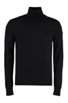 Moncler Men's Virgin Wool Turtleneck Sweater In Black