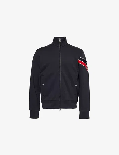 Moncler Zip Up Cardigan In Navy