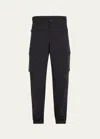 Moncler Men's Water-repellent Windproof Hard Shell Cargo Pants In Black