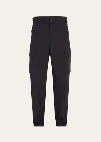 Moncler Men's Water-repellent Windproof Hard Shell Cargo Pants In Black