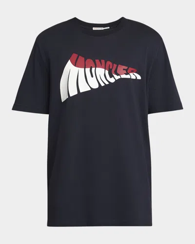 MONCLER MEN'S WAVY LOGO T-SHIRT