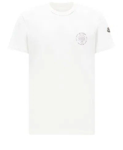 Moncler Men's White  Cotton T-shirt