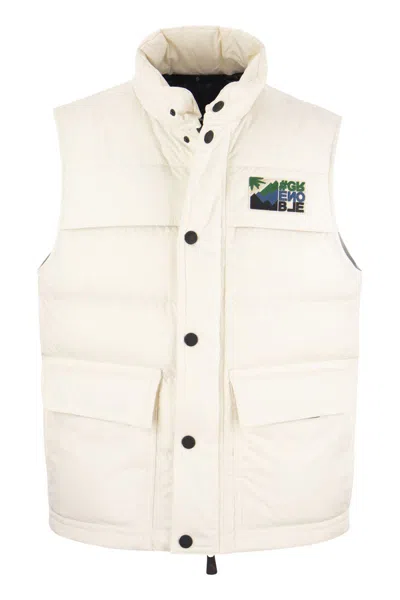 Moncler Men's White Padded Vest For Cold Weather Layering
