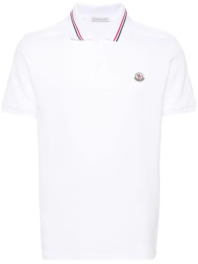 Moncler Men's White Short Sleeve Polo Shirt For Spring/summer 2024