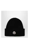 Moncler Wool And Cashmere Beanie Hats Black In Black