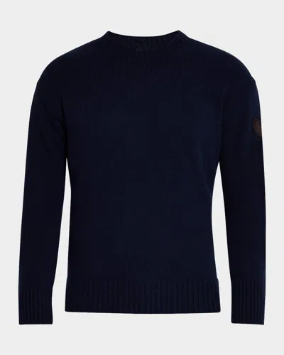 Moncler Men's Wool-cashmere Sweater In Dark Blue