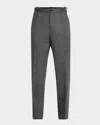 Moncler Men's Wool Blend Trousers In Black