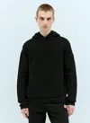 Moncler Men Wool Hooded Sweatshirt In Black