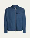 Moncler Zip-up Overshirt In Dark Blue