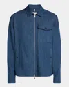 Moncler Zip-up Overshirt In Dark Blue