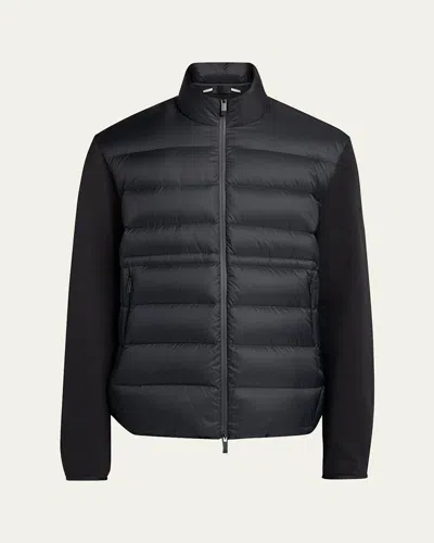 MONCLER MEN'S ZIP-UP DOWN KNIT COMBO JACKET