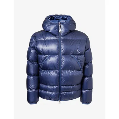 Moncler Mens Anapo Hooded Nylon-down Jacket Blue