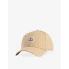 Moncler Mens Beige Logo-patch Cotton-twill Cap In Beige
