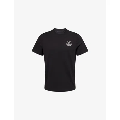 Moncler Mens Black Artist Logo-print Cotton T-shirt