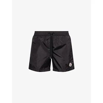 MONCLER MENS BLACK BRAND-PATCH DRAWSTRING SWIM SHORTS XL