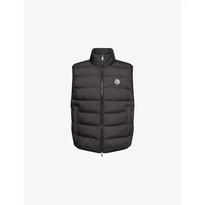 Moncler Mens Black Contrin Brand-badge Shell-down Gilet