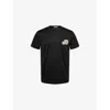 Moncler Mens Double-logo Short-sleeve Cotton-jersey T-shirt Black Xs