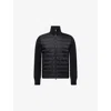 Moncler Mens Black Hybrid Padded Knitted Cardigan In Blue