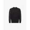 Moncler Mens Black Logo-patch Contrast-sleeve Cotton-blend Sweatshirt In Black