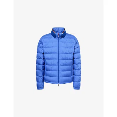 Moncler Mens Brendann Striped-trim Padded Jacket Blue In Multi
