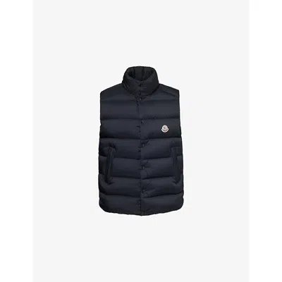 Moncler Mens Tibb Brand-badge Nylon-down Gilet Blue