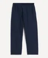 Moncler Navy Belted Seersucker Trousers