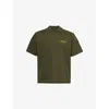 Moncler Mens Script Logo-embroidery Short-sleeve Cotton-jersey Polo Shirt Dark Green In Green