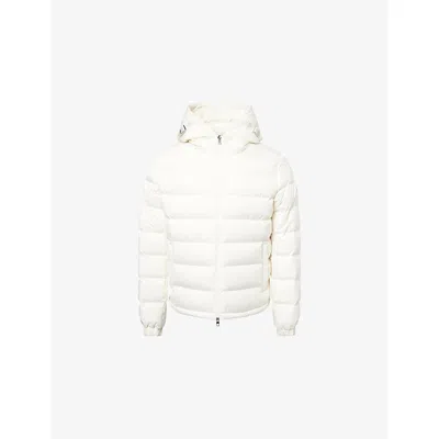 Moncler Mens Natural Laveraet Hooded Shell-down Jacket In White