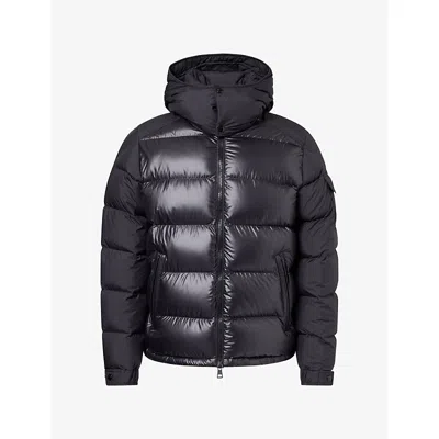 Moncler Mens Maya Padded Nylon-down Jacket Black In Animal Print