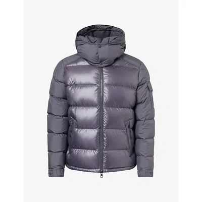 Moncler Mens Maya Padded Nylon-down Jacket Grey In Gray