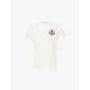 Moncler Flocked Logo T-shirt In Organic Cotton With Aesthetics In White
