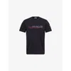 Moncler Mens Navy Logo-print Crewneck Cotton T-shirt In Blue
