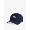 Moncler Logo-patch Cotton-gabardine Baseball Cap In Blue
